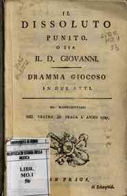 Il dissoluto punito, o sia, Il D. Giovanni : dramma giocoso in due atti / [W. A. Mozart]