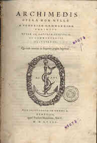 Archimedis Opera non nulla à Federico Commandino Vrbinate nuper in Latinum conuersa, et commentariis illustrata. ..