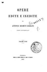Opere edite e inedite dell'abate Antonio Rosmini-S... - 18.: Pedagogia e metodologia : opere postume. 1.: *Del principio supremo della metodica e di alcune sue applicazioni in servigio dell'umana educazione