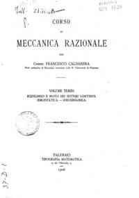 Corso di meccanica razionale / Francesco Caldarera - 3: Equilibrio e moto dei sistemi continui, idrostatica, idrodinamica / del comm. Francesco Caldarera