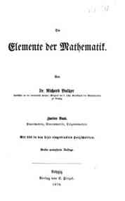 Die  Elemente der mathematik - 2: Planimetrie,stereometrie, trigonometrie / von R. Baltzer