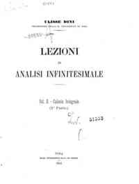 Lezioni di analisi infinitesimale - 2.2: Calcolo integrale / Ulisse Dini