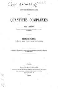 Théorie élémentaire des quantités complexes - 2: Théorie des fonctions uniformes / par J. Hoüel