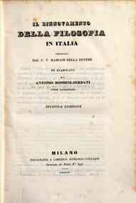 Opere edite e inedite dell'abate Antonio Rosmini-S... - Il rinnovamento della filosofia in Italia : proposto dal C. T. Mamiani della Rovere / ed esaminato da Antonio Rosmini-Serbati