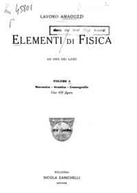 Elementi di fisica ad uso dei licei - 1: Meccanica, acustica, cosmografia / Lavoro Amaduzzi