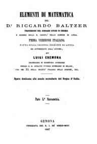 Elementi di matematica / [di] Riccardo Baltzer, tr... - 5: Stereometria / del dr. Riccardo Baltzer, prima versione italiana fatta sulla seconda edizione di Lipsia ed autorizzata dell'autore per Luigi Cremon