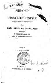 Memorie di fisica sperimentale / scritte dopo il 1... - 2: Anni 1839 e 1840 / Stefano Marianini
