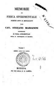 Memorie di fisica sperimentale / scritte dopo il 1... - 1: Anni 1837 e 1838 / Stefano Marianini