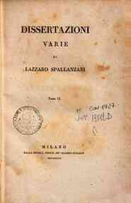 Opere di Lazzaro Spallanzani - 5: Dissertazioni varie di Lazzaro Spallanzani. Tomo 2