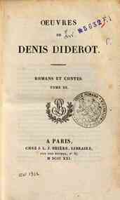 Oeuvres de Denis Diderot - 7: Oeuvres de Denis Diderot. Romans et contes. Tome 3