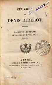 Oeuvres de Denis Diderot - 11: Oeuvres de Denis Diderot. Essai sur les règnes de Claude et de Néron, etc. Tome I