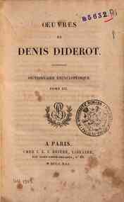 Oeuvres de Denis Diderot - 15: Oeuvres de Denis Diderot. Dictionnaire Encyclopedique. Tome 3