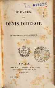 Oeuvres de Denis Diderot - 17: Oeuvres de Denis Diderot. Dictionnaire Encyclopedique. Tome 5