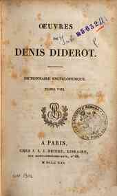 Oeuvres de Denis Diderot - 20: Oeuvres de Denis Diderot. Dictionnaire Encyclopedique. Tome 8