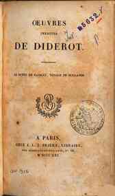 Oeuvres de Denis Diderot - 21: Oeuvres inedites de Diderot. Le neveu de Rameau. Voyage de Hollande