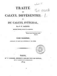 Traité du calcul différentiel et du calcul inté... - Tome troisième contenant un traité des différences et des séries