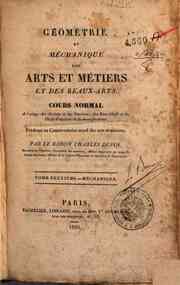 Géométrie et méchanique des arts et métiers et... - 2: Mechanique