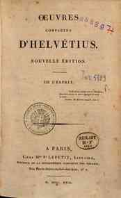 Oeuvres complètes d'Helvétius - 1: De l'esprit