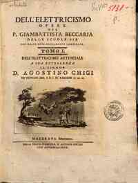 Dell'elettricismo opere del p. Giambattista Beccar... - 1: Dell'elettricismo artificiale ..