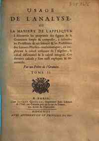 Analyse demontrée, ou la methode de resoudre les ... - metrie simple & composée, à resoudre les problemes de ces sciences & les problemes des sciences physico-mathematiques ... par un pretre de l'oratoire ..