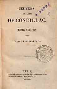 Oeuvres completes de Condillac. Tome premiere[-sei... - 2: Traite des systemes