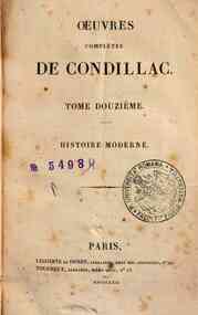 Oeuvres completes de Condillac. Tome premiere[-sei... - 12: Histoire moderne