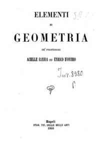 Elementi di geometria / de professori Achille Sann... - 1: Planimetria / Achille Sannia ed Enrico D'Ovidio
