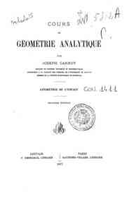 Cours de géométrie analytique - Géométrie de l'espace / par Joseph Carnoy