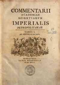 Commentarii Academiae Scientiarum Imperialis Petro... - 1: Tomus 1. ad annum 1726