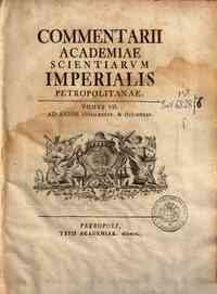 Commentarii Academiae Scientiarum Imperialis Petro... - 7: Tomus 7. ad annos 1734 & 1735
