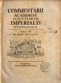 Commentarii Academiae Scientiarum Imperialis Petro... - 8: Tomus 8. ad annum 1736