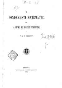 I fondamenti matematici per la critica dei risultati sperimentali / P. Pizzetti