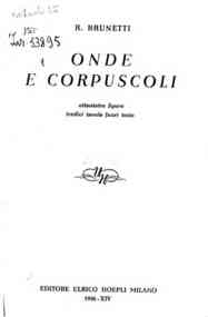 Onde e corpuscoli / R. Brunetti