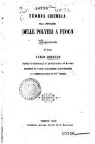 Teoria chimica della composizione delle polveri a fuoco / ragionamento del barone Carlo Sobrero