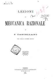 Lezioni di meccanica razionale / F. Castellano
