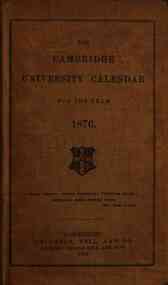 The Cambridge university calendar for the year 1876