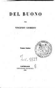 Del buono : tomo unico / per Vincenzo Gioberti
