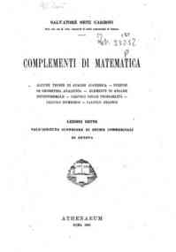 Complementi di matematica : lezioni dette nell'Istituto superiore di studi commerciali di Genova / Salvatore Ortu Carboni
