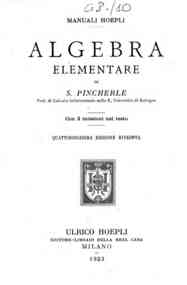 Algebra elementare / di S. Pincherle
