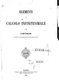 Elementi di calcolo infinitesimale / per G. Battaglini