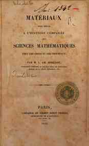 Materiaux pour servir a l'histoire comparée des sciences mathématiques chez les grecs et les orientaux / par L.P.E.A. Sédillot