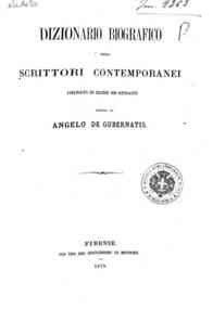 Dizionario biografico degli scrittori contemporanei / diretto da Angelo De Gubernatis