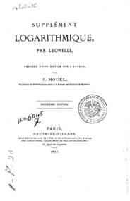 Supplément logarithmique / Z. Leonelli