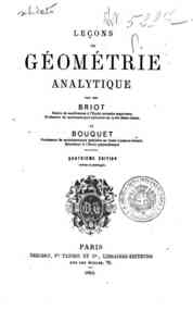 Leçons nouvelles de géométrie analytique / Charles Briot, Jean Claude Bouquet