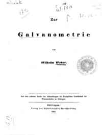 Zur Galvanometrie / W. Weber