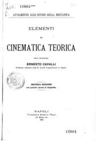Elementi di cinematica teorica / Ernesto Cavalli