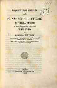 Rappresentazione geometrica delle funzioni ellittiche di terza specie di dato parametro circolare / memoria di Barnaba Tortolini