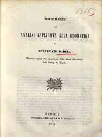 Ricerche di analisi applicata alla geometria / di Fortunato Padula