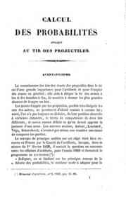 Calcul des probabilités appliqué au tir des projectiles / par Isidore Didion