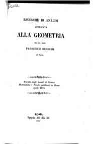 Ricerche di analisi applicata alla geometria / [di] Francesco Brioschi